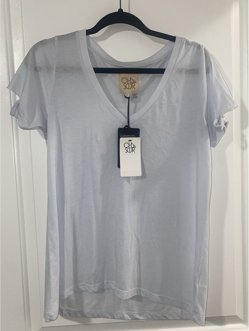 chaser t shirt women Size M Color Glass Very Light Blueish light blue